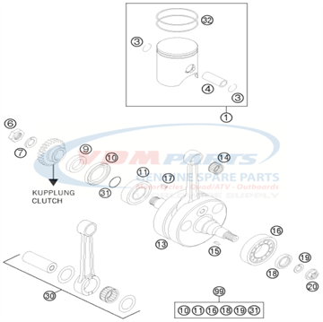 Cylinder rol bear NJ207ET2XCS42 56530123200 , KTM, Husqvarna